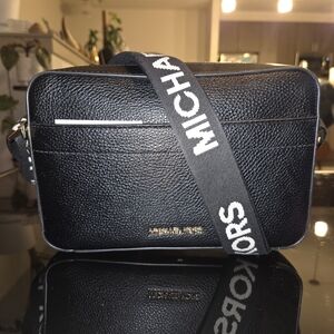 *SOLD* Urban Style Michael Kors Black Crossbody Bag with Logo Strap